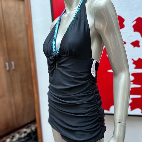 Jessica Simpson retro style one piece Swimdress S RETAIL $98 - Picture 10 of 13